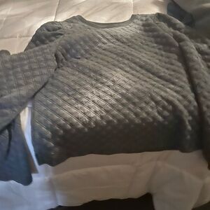 LOFT Quilted Gray Sweater